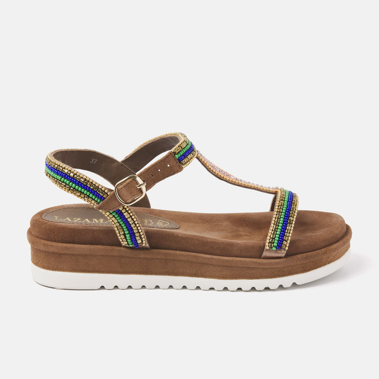 lazamani Dames Plateau Sandalen 75.417 Blue Multi | Lazamani