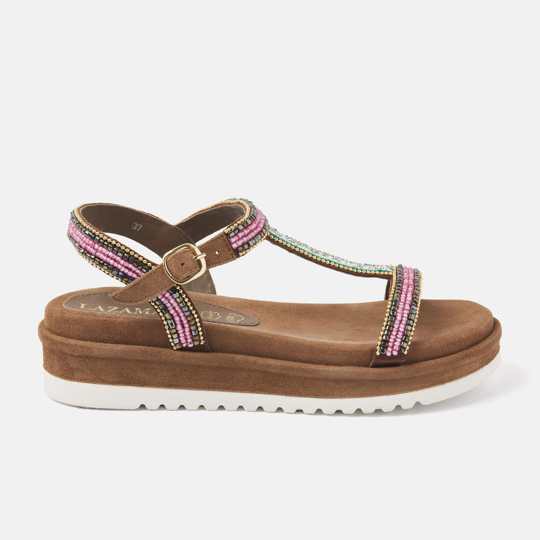 lazamani Dames Plateau Sandalen 75.417 Pink Multi | Lazamani