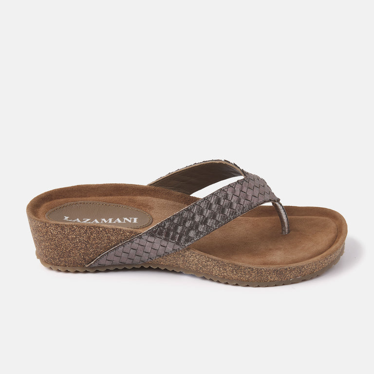 lazamani Dames Sleehak Slippers 75.807 Pewter | Lazamani