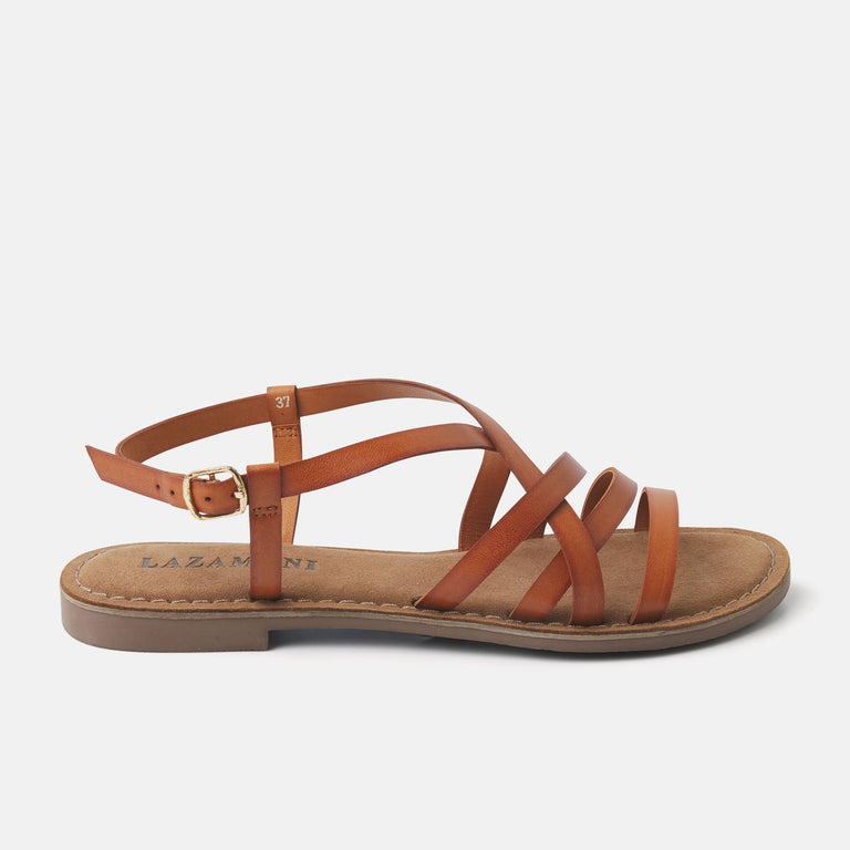 lazamani Dames Slingback Sandalen 75.527 Tan | Lazamani