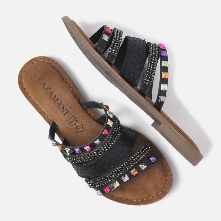 Lazamani Dames Slippers 75.403 Black Combi | Lazamani