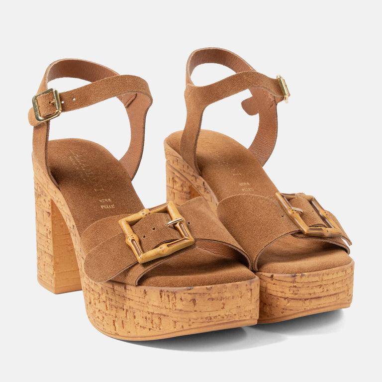 Lazamani Lazamani Abril Dames Sandalen Cognac | LA31251cuoio
