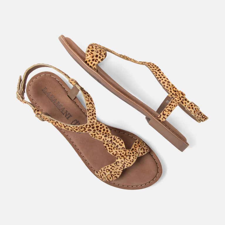 Lazamani Lazamani Aida Dames Sandalen Bruin | LA75029leopard