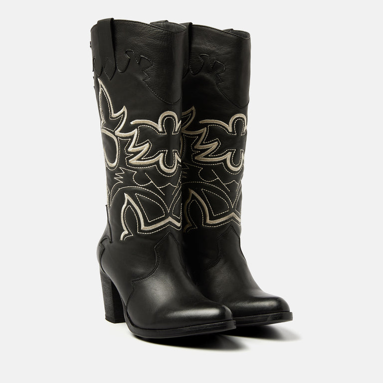 Lazamani Lazamani Ariane Dames Cowboy Laarzen Zwart | LA85694black