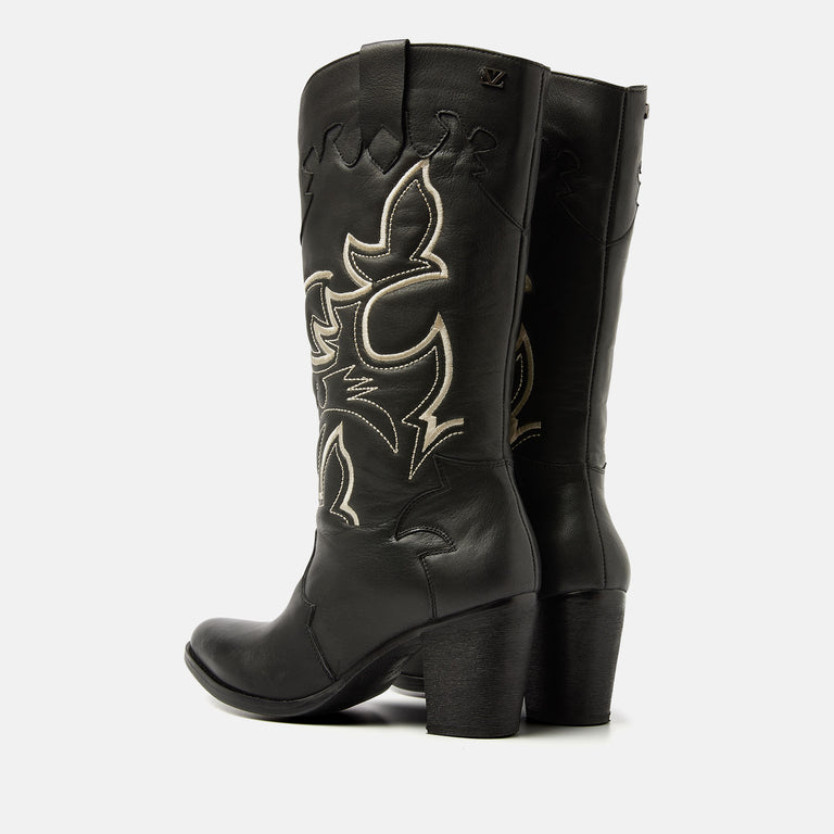 Lazamani Lazamani Ariane Dames Cowboy Laarzen Zwart | LA85694black