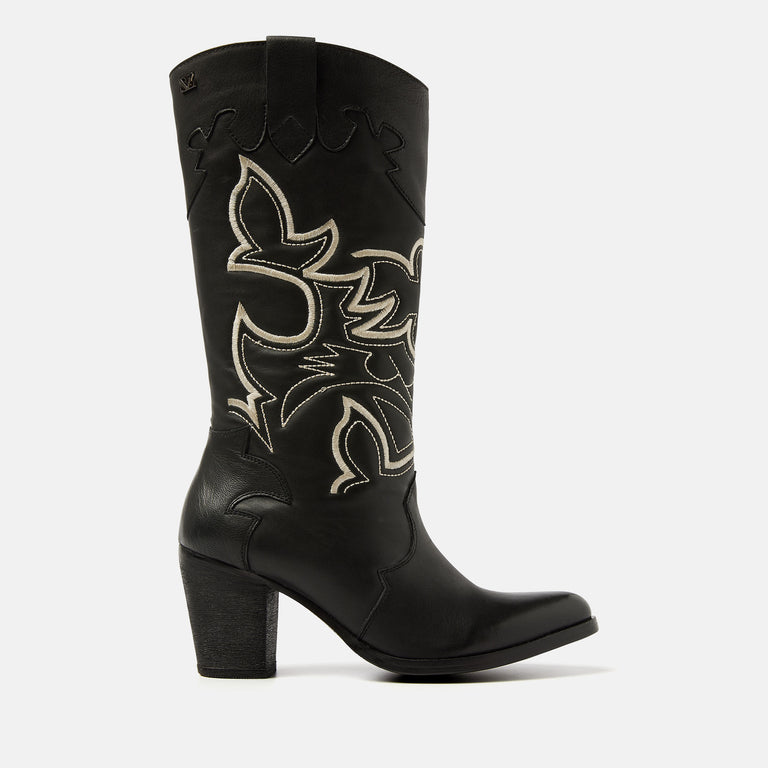 lazamani Lazamani Ariane Dames Cowboy Laarzen Zwart | LA85694black