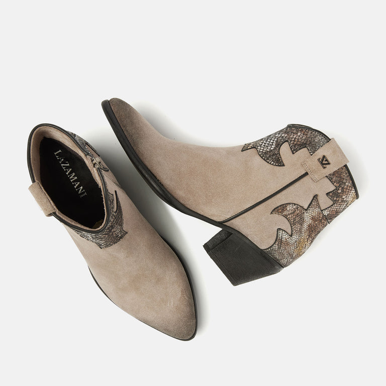 Lazamani Lazamani Arletta Dames Enkellaarsjes Fango | LA85692fango