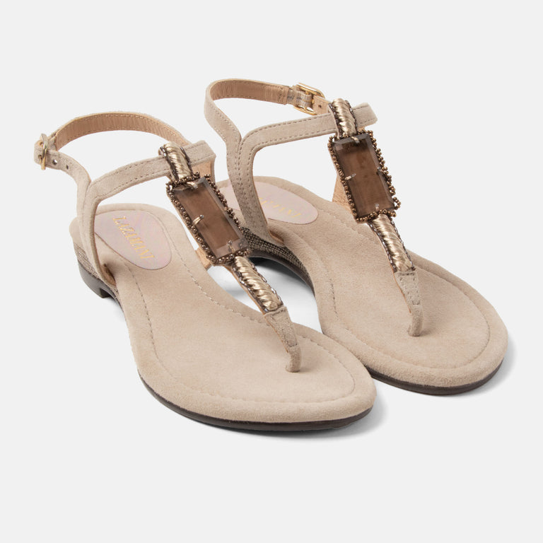 Lazamani Lazamani Brienda Dames Sandalen Taupe | LA85701biscuit
