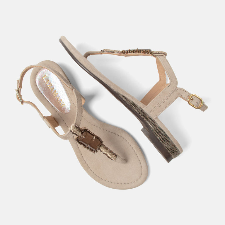 Lazamani Lazamani Brienda Dames Sandalen Taupe | LA85701biscuit