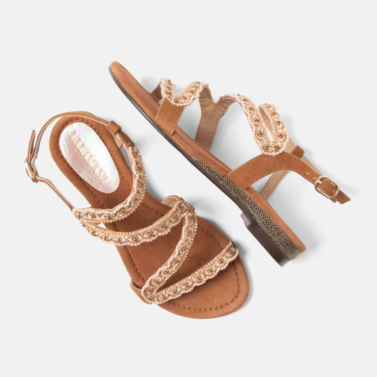 Lazamani Lazamani Camila Dames Sandalen Cognac | LA85700cognac