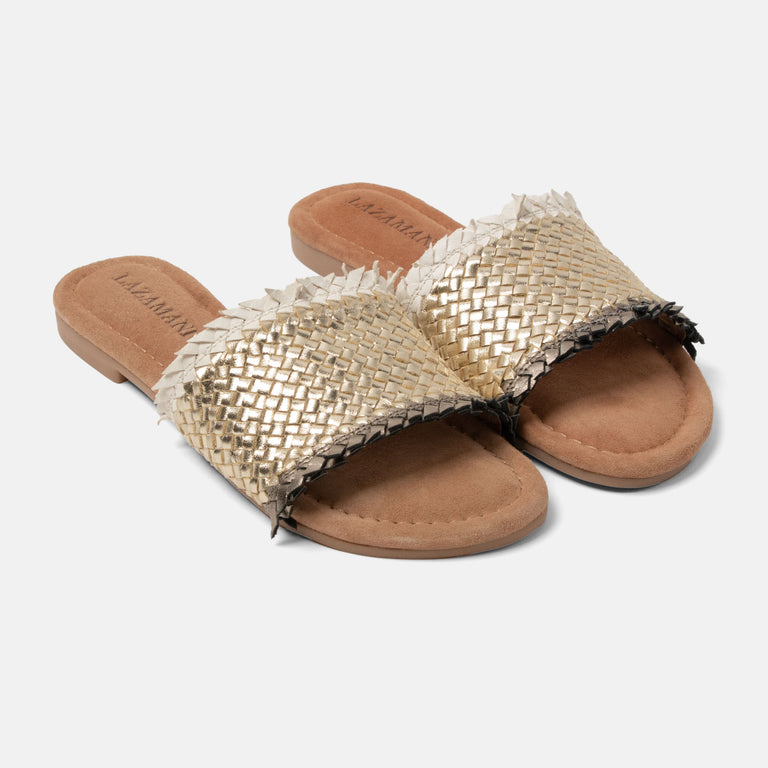 Lazamani Lazamani Candie Dames Slippers Goud | LA33486platino