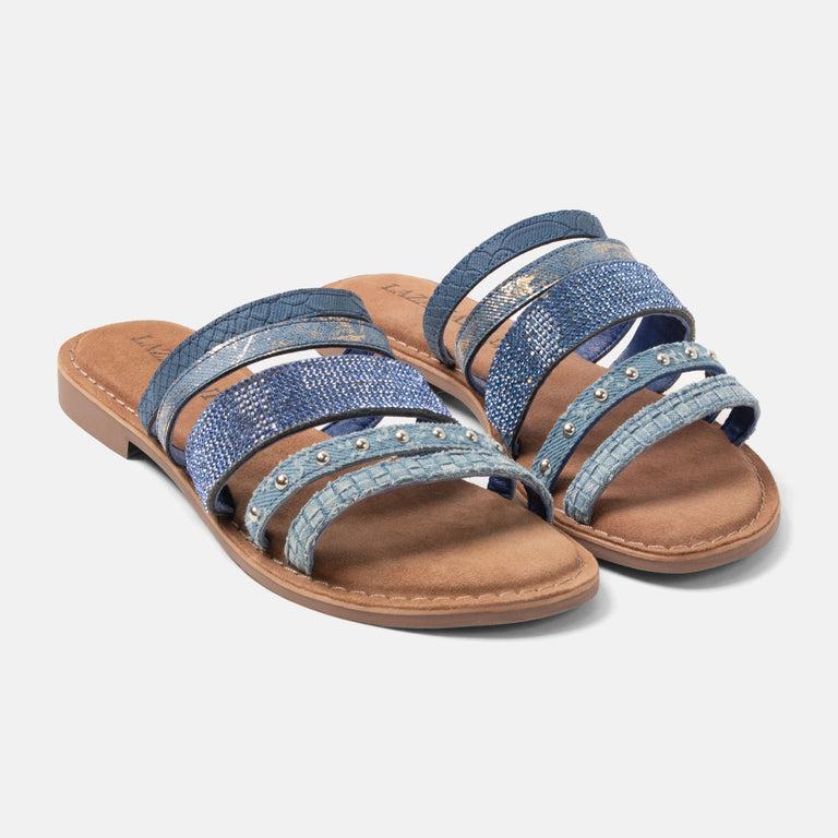 Lazamani Lazamani Caro Dames Slippers Blauw | LA75030denim