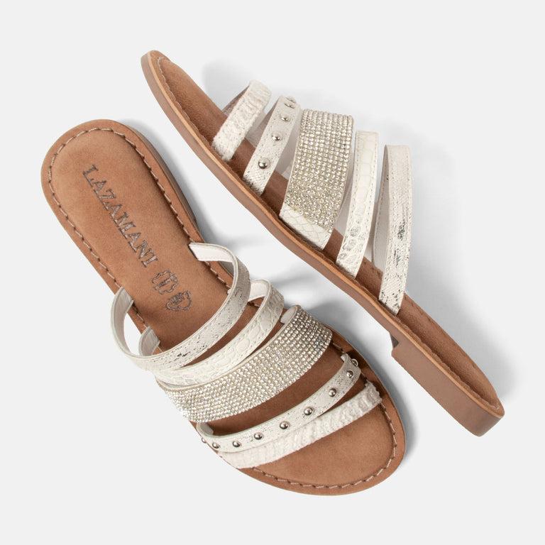 Lazamani Lazamani Caro Dames Slippers Wit | LA75030white