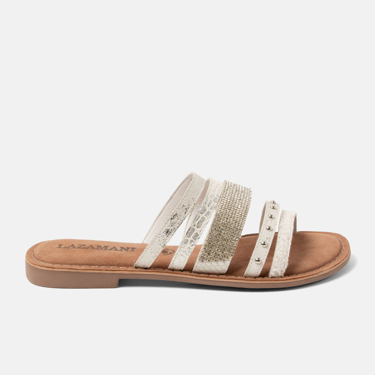 lazamani Lazamani Caro Dames Slippers Wit | LA75030white