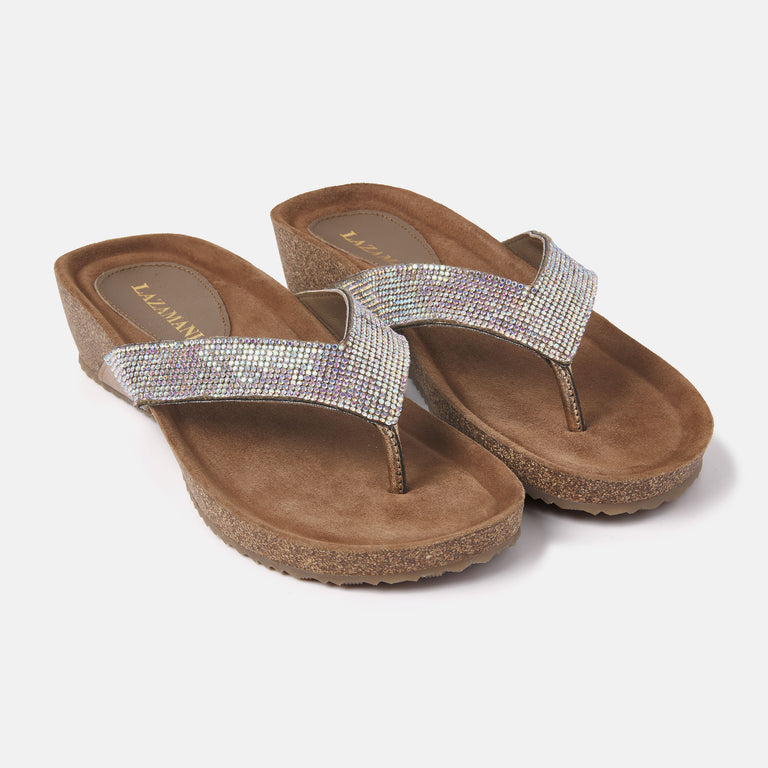 Lazamani Dames Sleehak Slippers 75.809 Rainbow