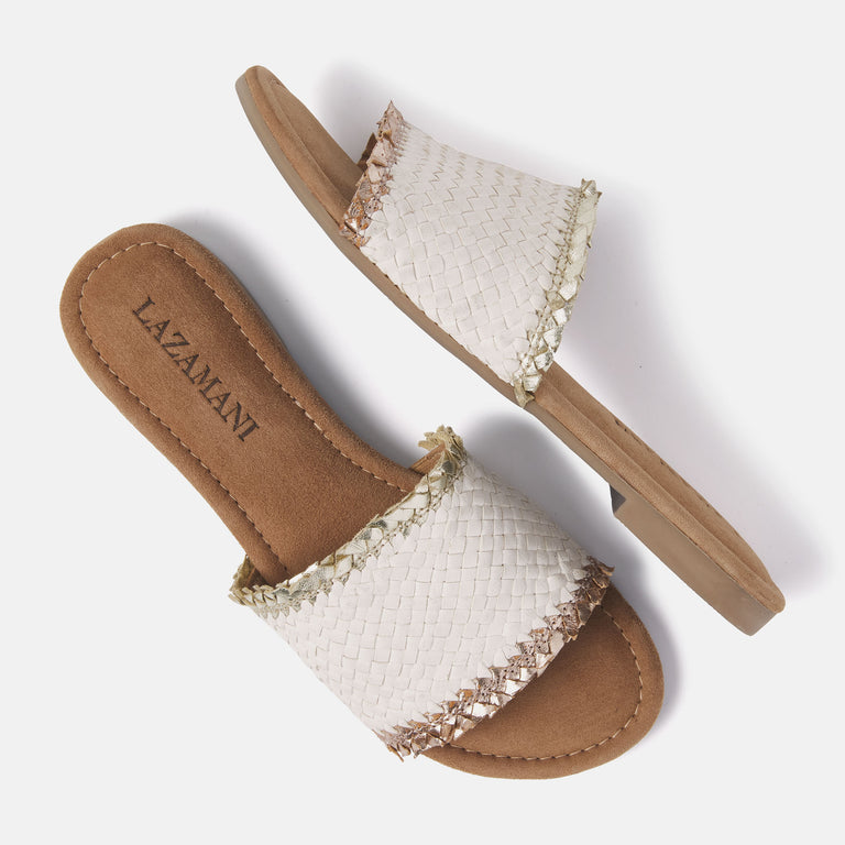 Lazamani Dames Slippers 33.486 Off-White | Lazamani