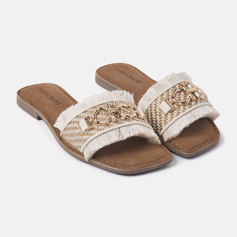 Lazamani Dames Slippers 75.362 Beige | Lazamani