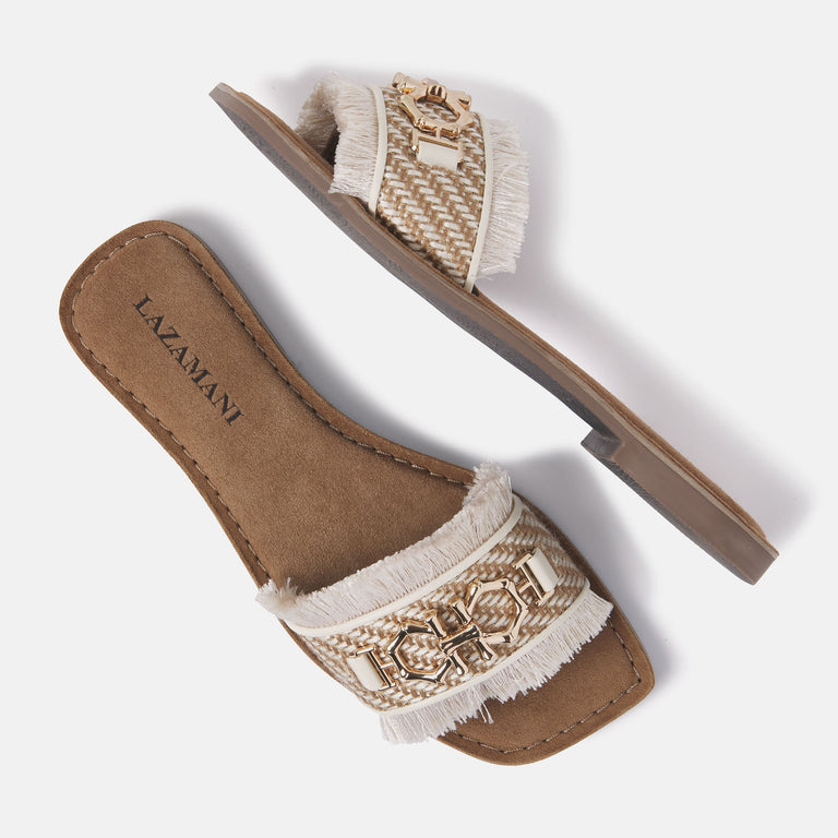 Lazamani Dames Slippers 75.362 Beige | Lazamani