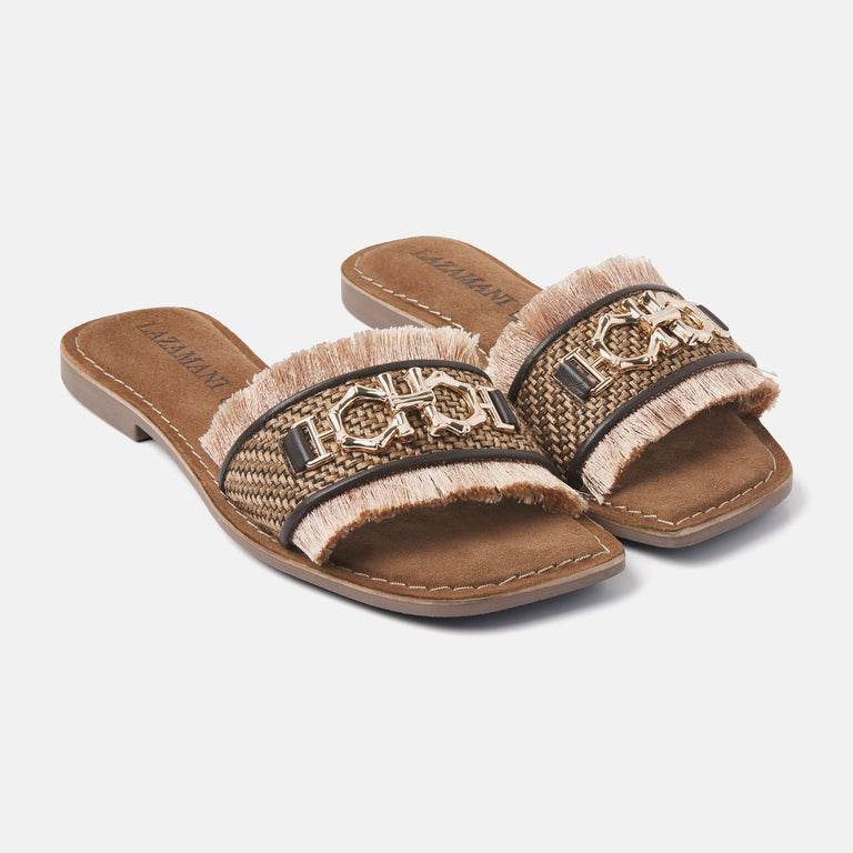 Lazamani Dames Slippers 75.362 Brown | Lazamani