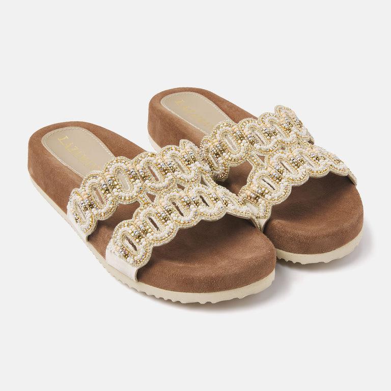 Lazamani Dames Slippers 75.391 Beige | Lazamani