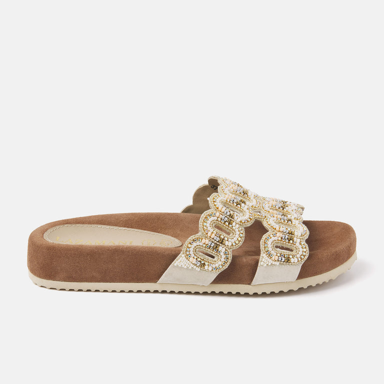 lazamani Dames Slippers 75.391 Beige | Lazamani