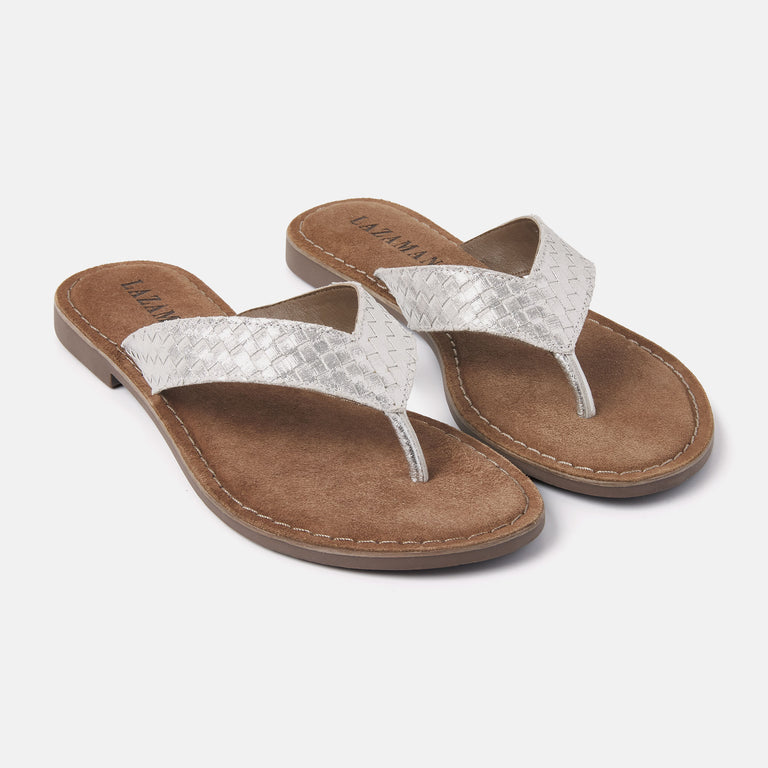 Lazamani Dames Slippers 75.806 Silver | Lazamani