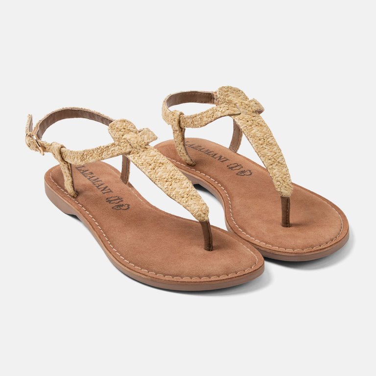 Lazamani Lazamani Dia Dames Sandalen Beige | LA75617gold