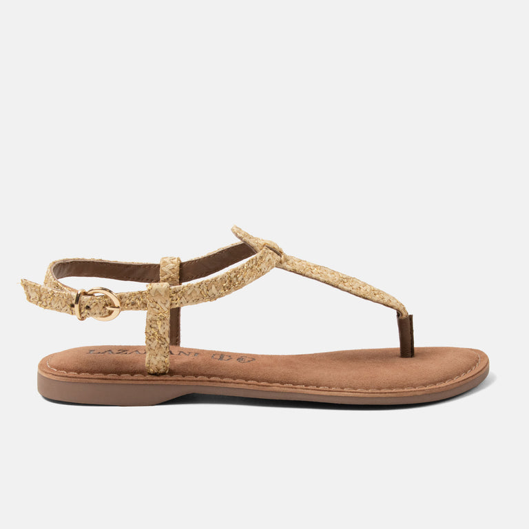 lazamani Lazamani Dia Dames Sandalen Beige | LA75617gold