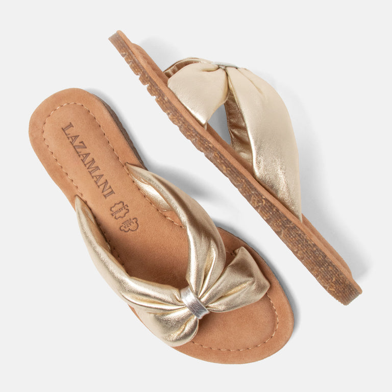 Lazamani Lazamani Edita Dames Slippers Goud | LA33766gold