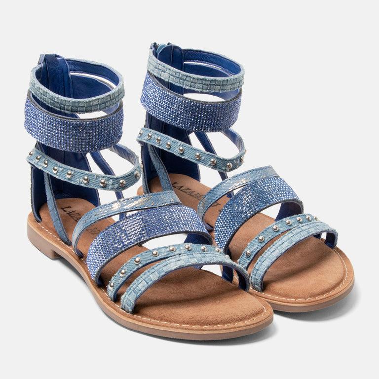 Lazamani Lazamani Elina Dames Sandalen Blauw | LA75031denim