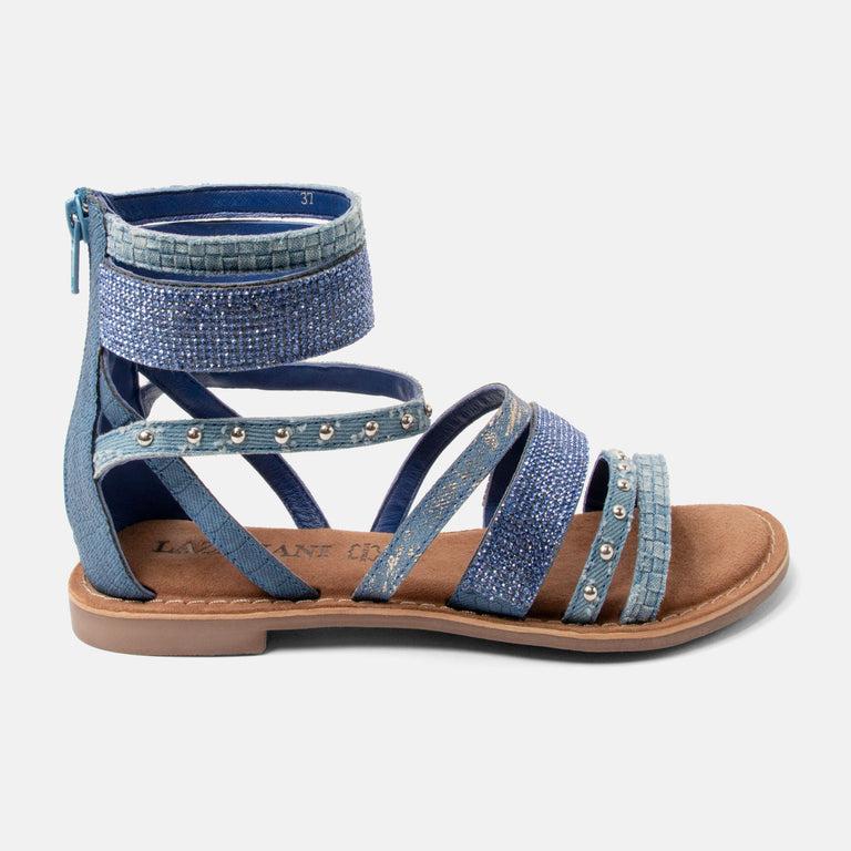 lazamani Lazamani Elina Dames Sandalen Blauw | LA75031denim