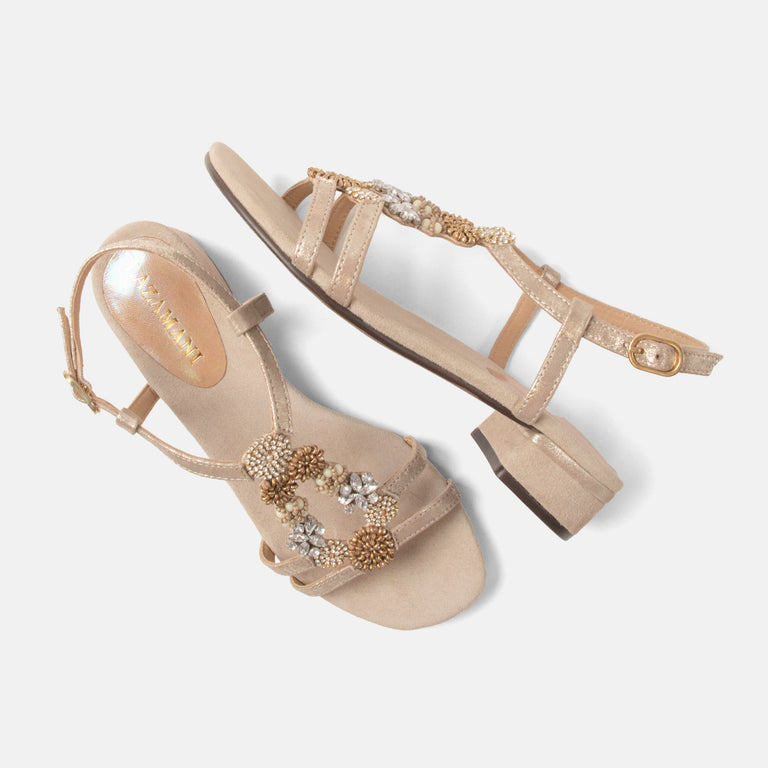Lazamani Lazamani Estralla Dames Sandalen Taupe | LA85703biscuit