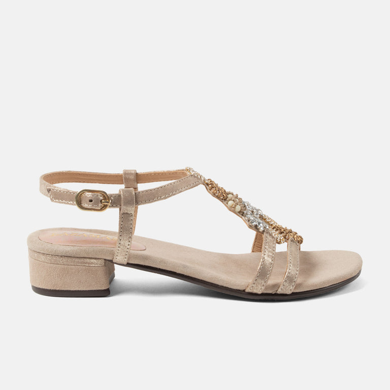 lazamani Lazamani Estralla Dames Sandalen Taupe | LA85703biscuit