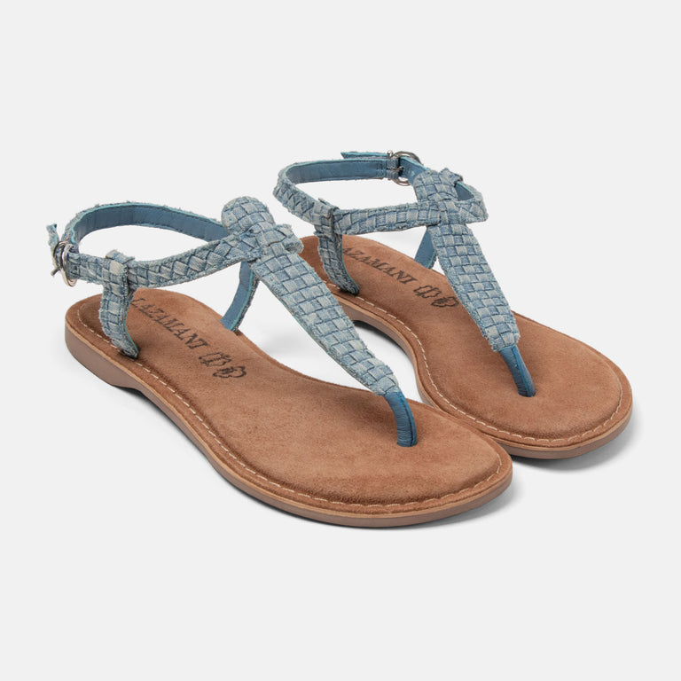 Lazamani Lazamani Eva Dames Sandalen Blauw | LA75616denim