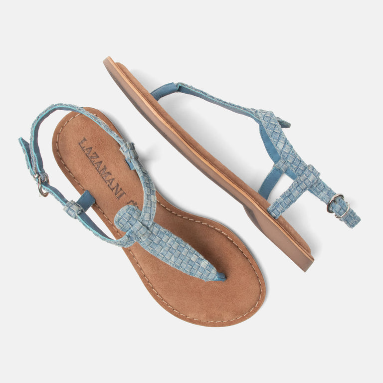 Lazamani Lazamani Eva Dames Sandalen Blauw | LA75616denim