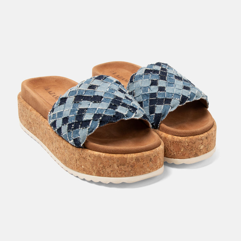 Lazamani Lazamani Fe Dames Slippers Blauw | LA33769denim