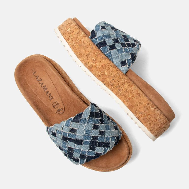 Lazamani Lazamani Fe Dames Slippers Blauw | LA33769denim