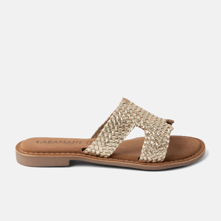 lazamani Lazamani Flor Dames Slippers Goud | LA75025gold