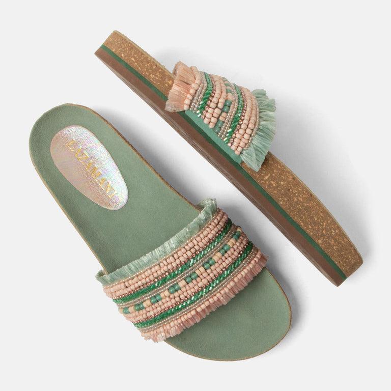Lazamani Lazamani Florita Dames Slippers Groen | LA85704sage