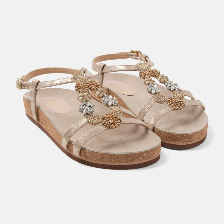 Lazamani Lazamani Fonda Dames Sandalen Taupe | LA85705biscuit