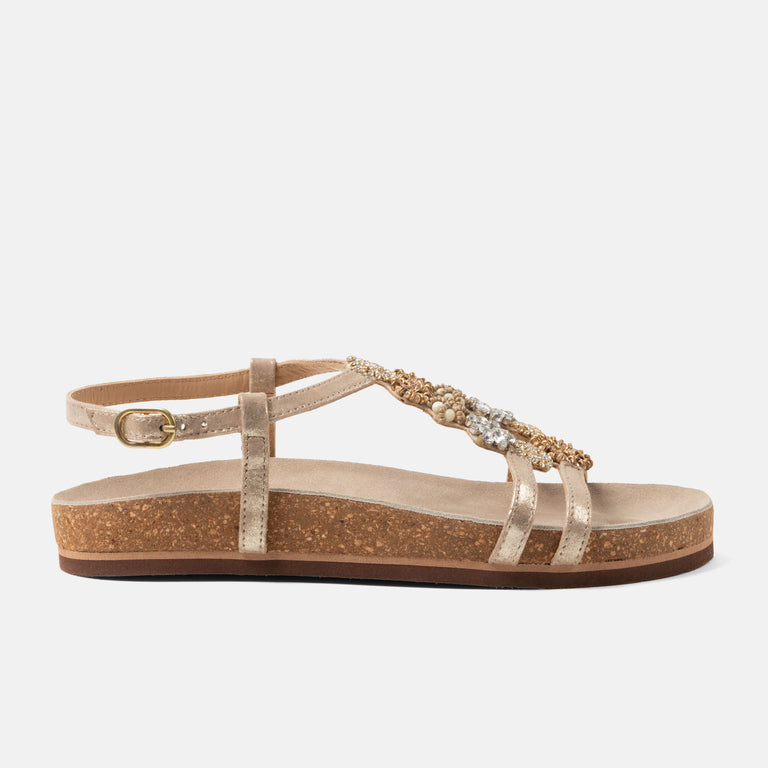 lazamani Lazamani Fonda Dames Sandalen Taupe | LA85705biscuit