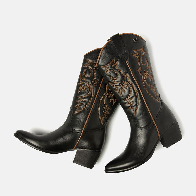 Lazamani Lazamani Gisele Dames Cowboylaarzen Zwart | LA85639black