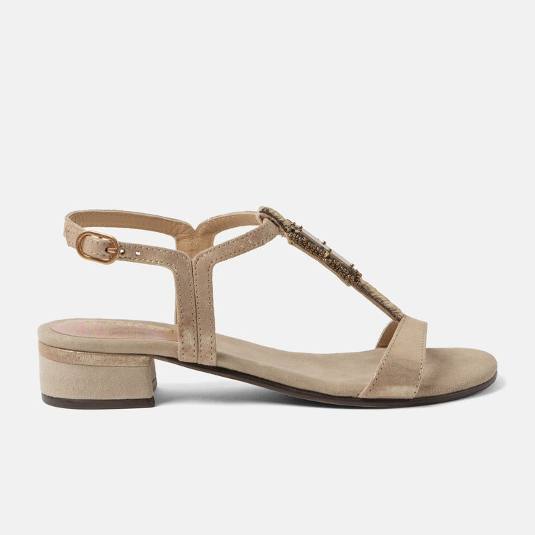 lazamani Lazamani Hilaria Dames Sandalen Taupe | LA85707biscuit