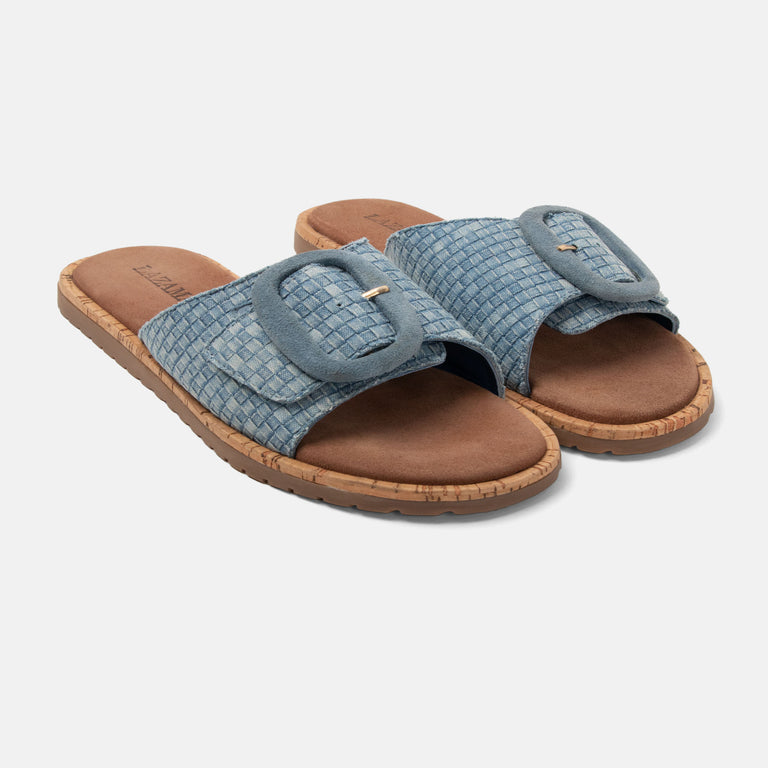 Lazamani Lazamani Izar Dames Slippers Blauw | LA75009denim