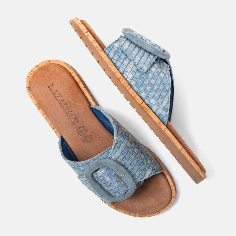 Lazamani Lazamani Izar Dames Slippers Blauw | LA75009denim