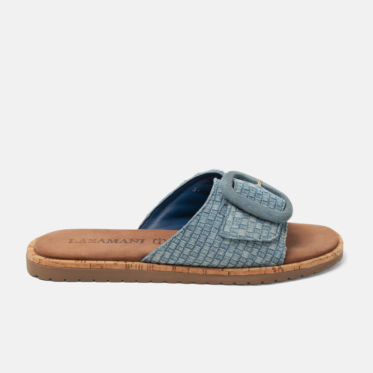 lazamani Lazamani Izar Dames Slippers Blauw | LA75009denim