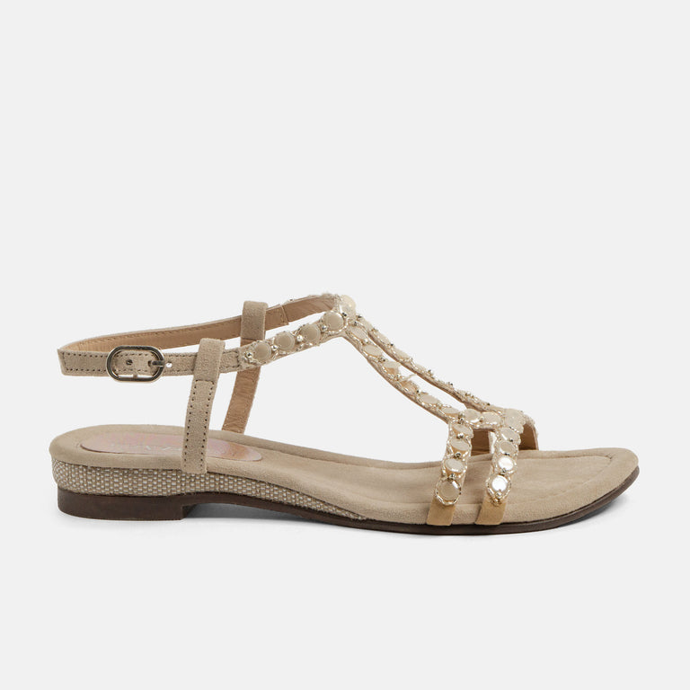 lazamani Lazamani Izarra Dames Sandalen Beige | LA85711biscuit