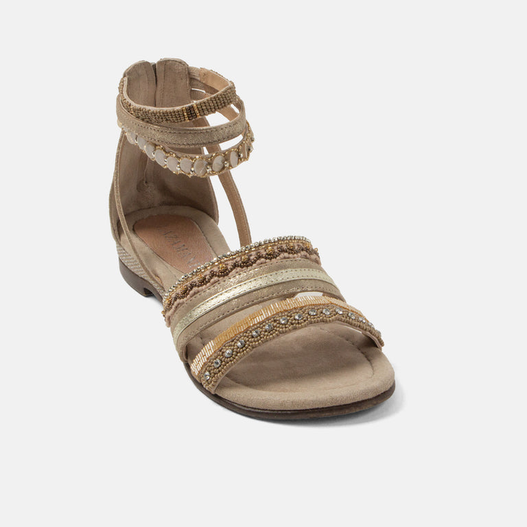 Lazamani Lazamani Jovena Dames Gladiator Sandalen Beige | LA85713biscuit