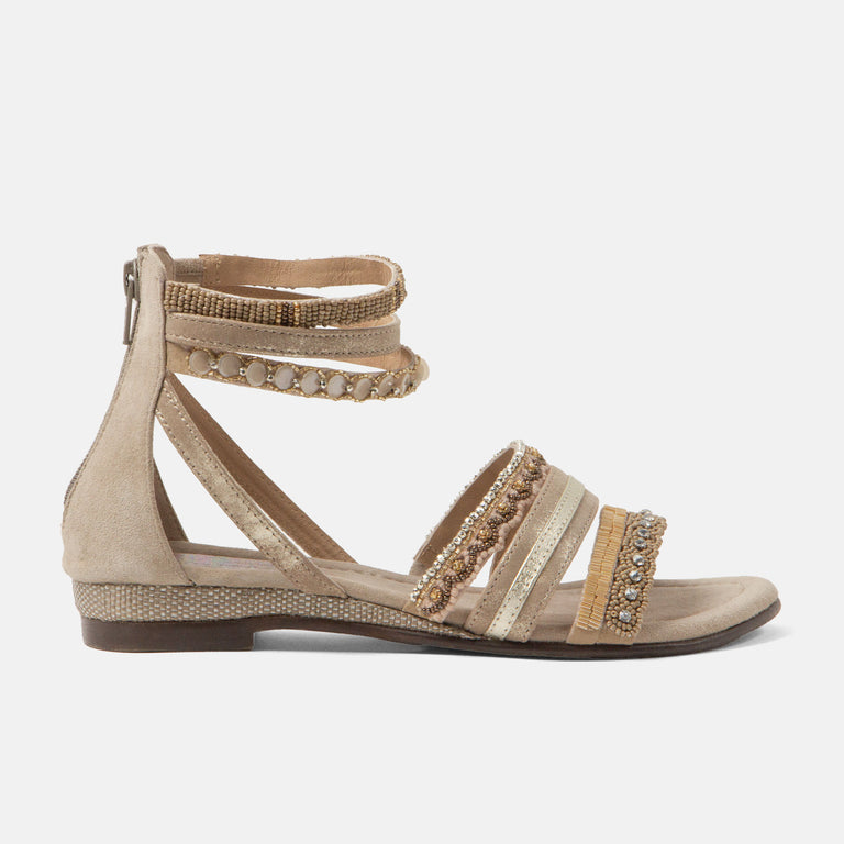 lazamani Lazamani Jovena Dames Gladiator Sandalen Beige | LA85713biscuit