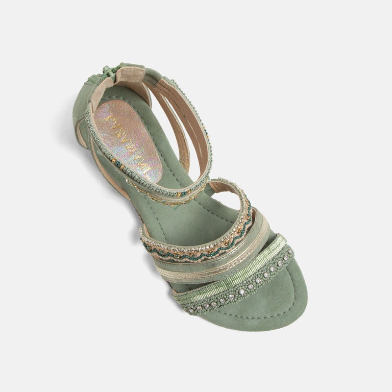 Lazamani Lazamani Jovena Dames Gladiator Sandalen Groen | LA85713sage